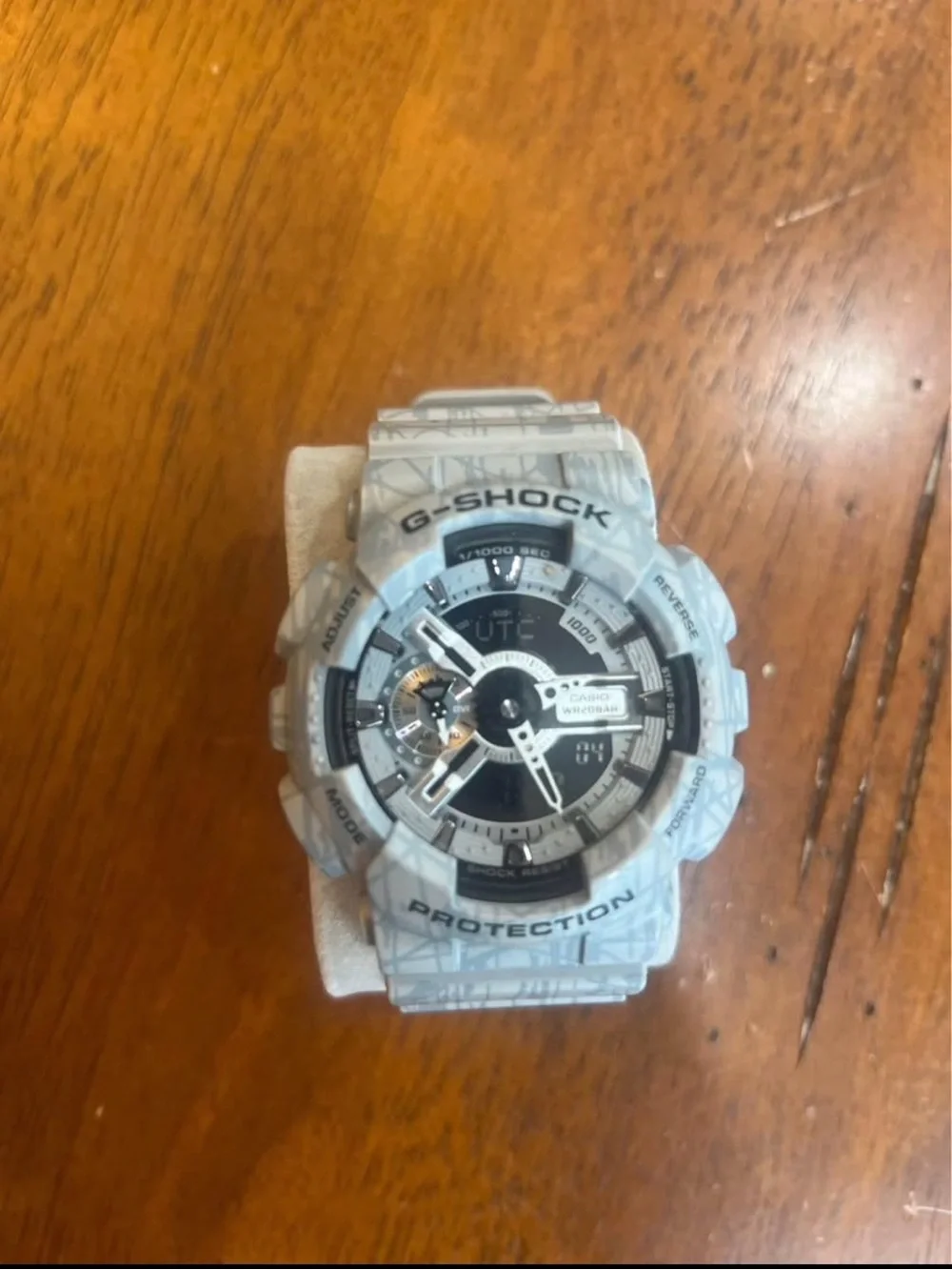 G-Shock White Marble Camouflage Analog-Digital Watch